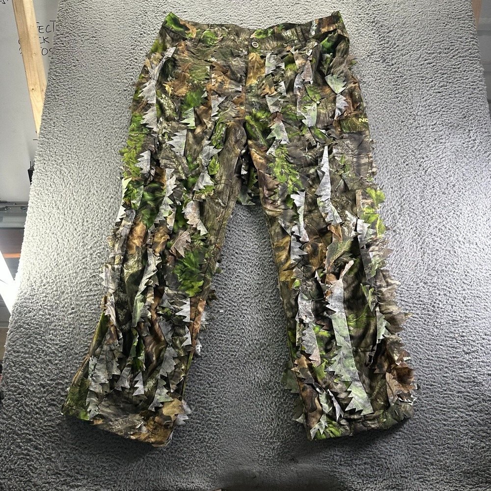 Nomad‎ Pant Mens 2XL Green Nylon Camouflage Windbreaker Cargo Outdoor Hunting